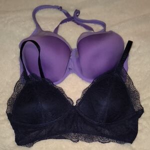 Vanity Fair Purple and Blue Lace Bra Set